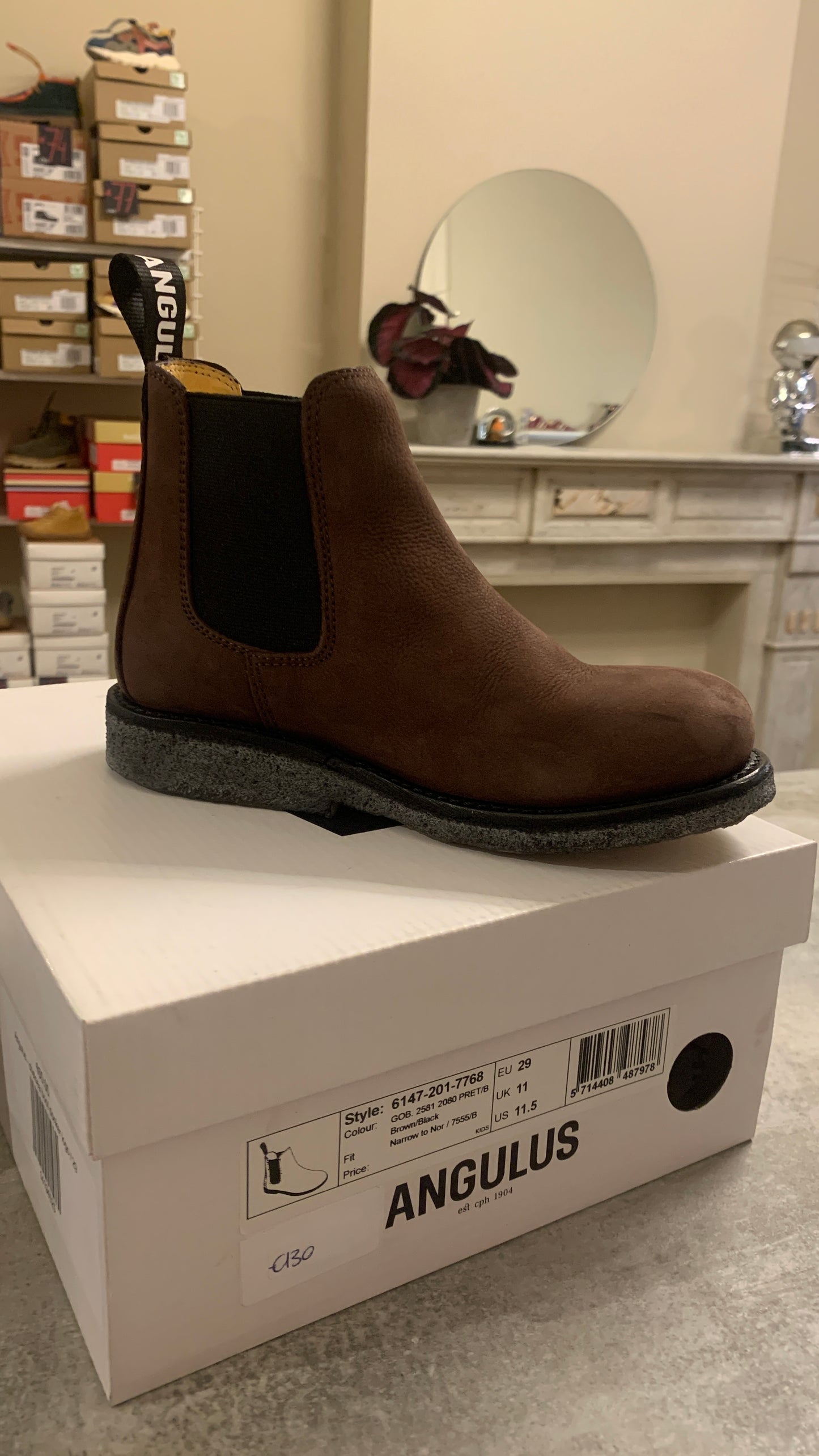 Angulus - chelsea boot donker logo (schade)