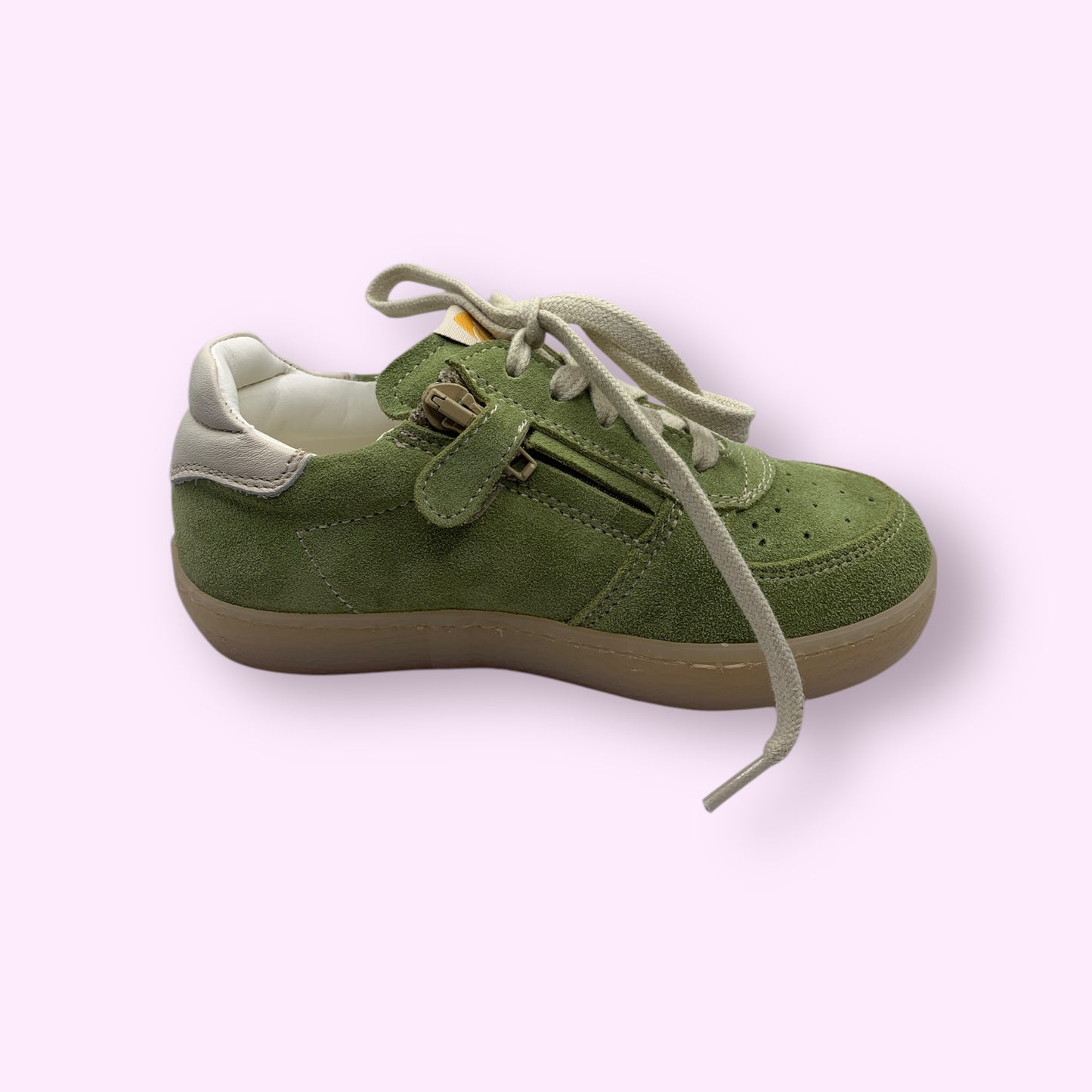 Ocra - sneaker groen strepen laag