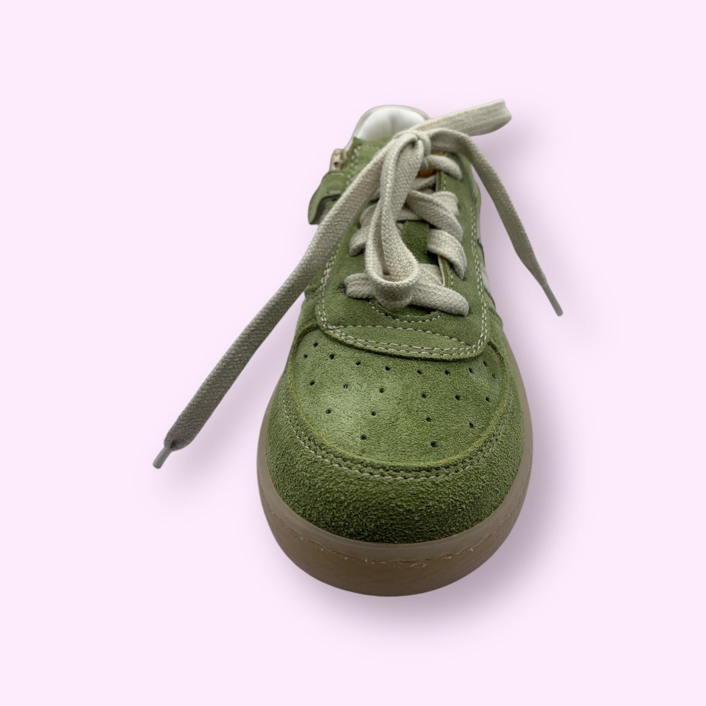 Ocra - sneaker groen strepen laag