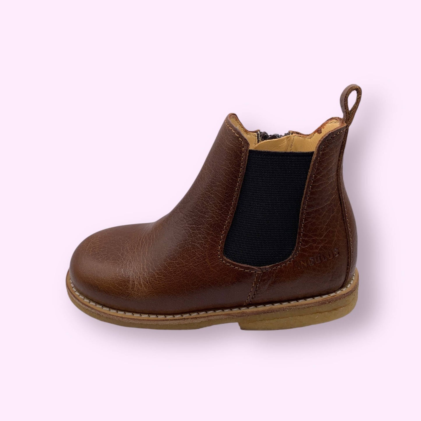 Angulus - camel chelsea boot met rits