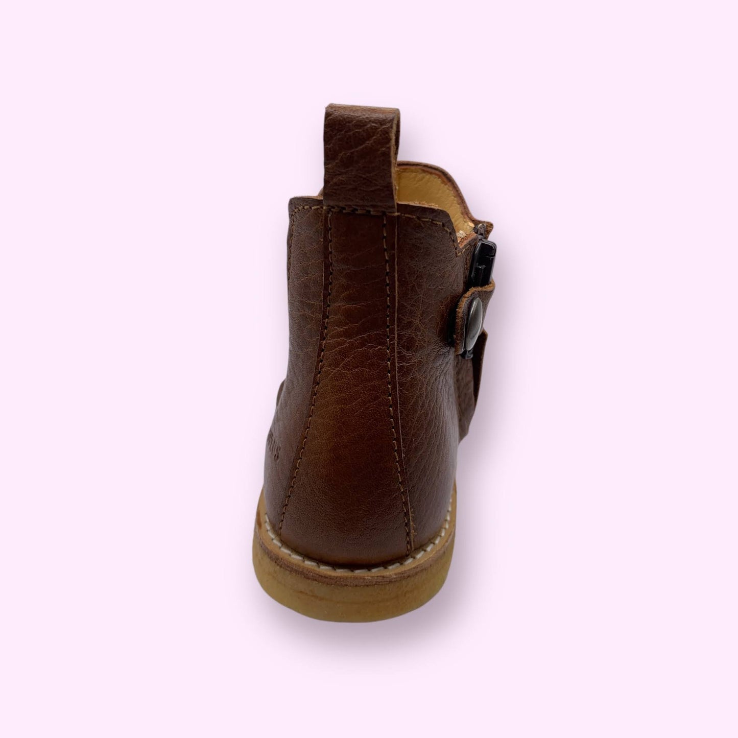 Angulus - camel chelsea boot met rits