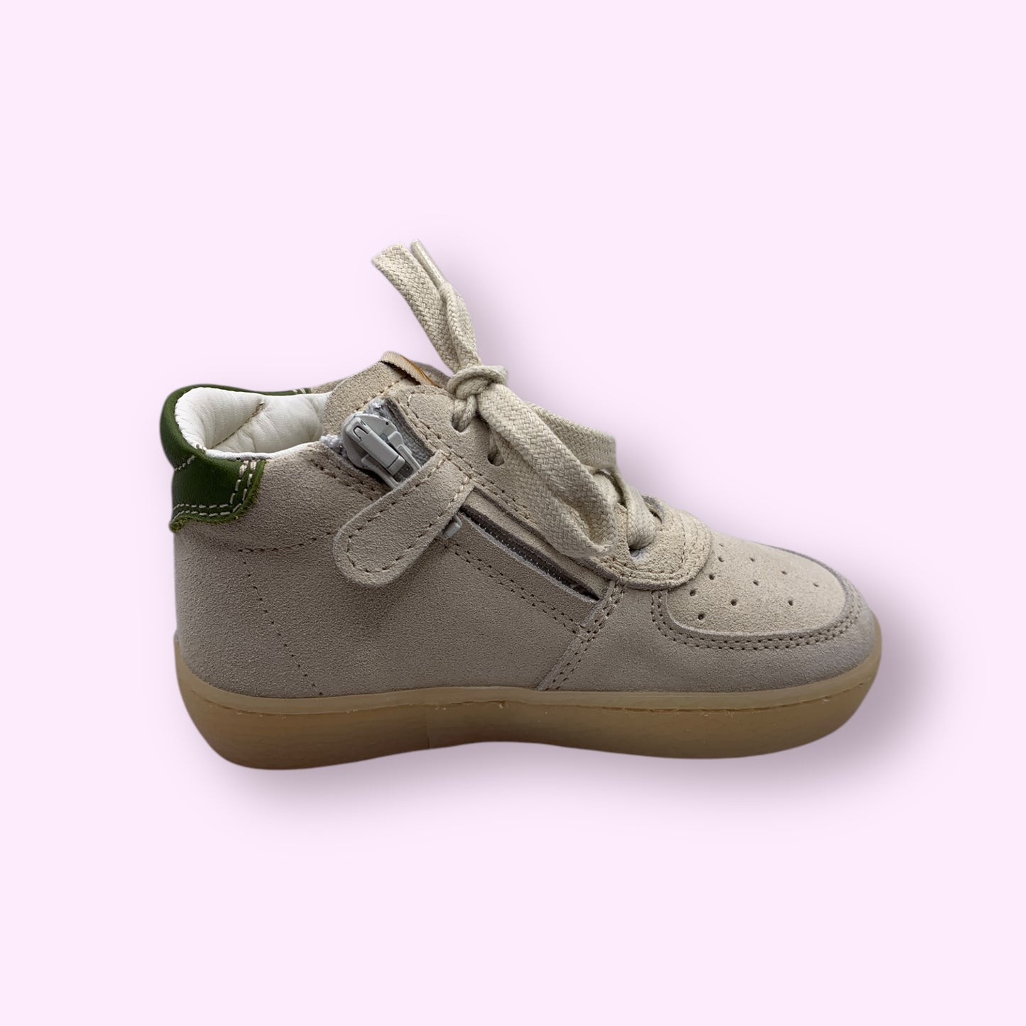 Ocra - sneaker beige strepen groen
