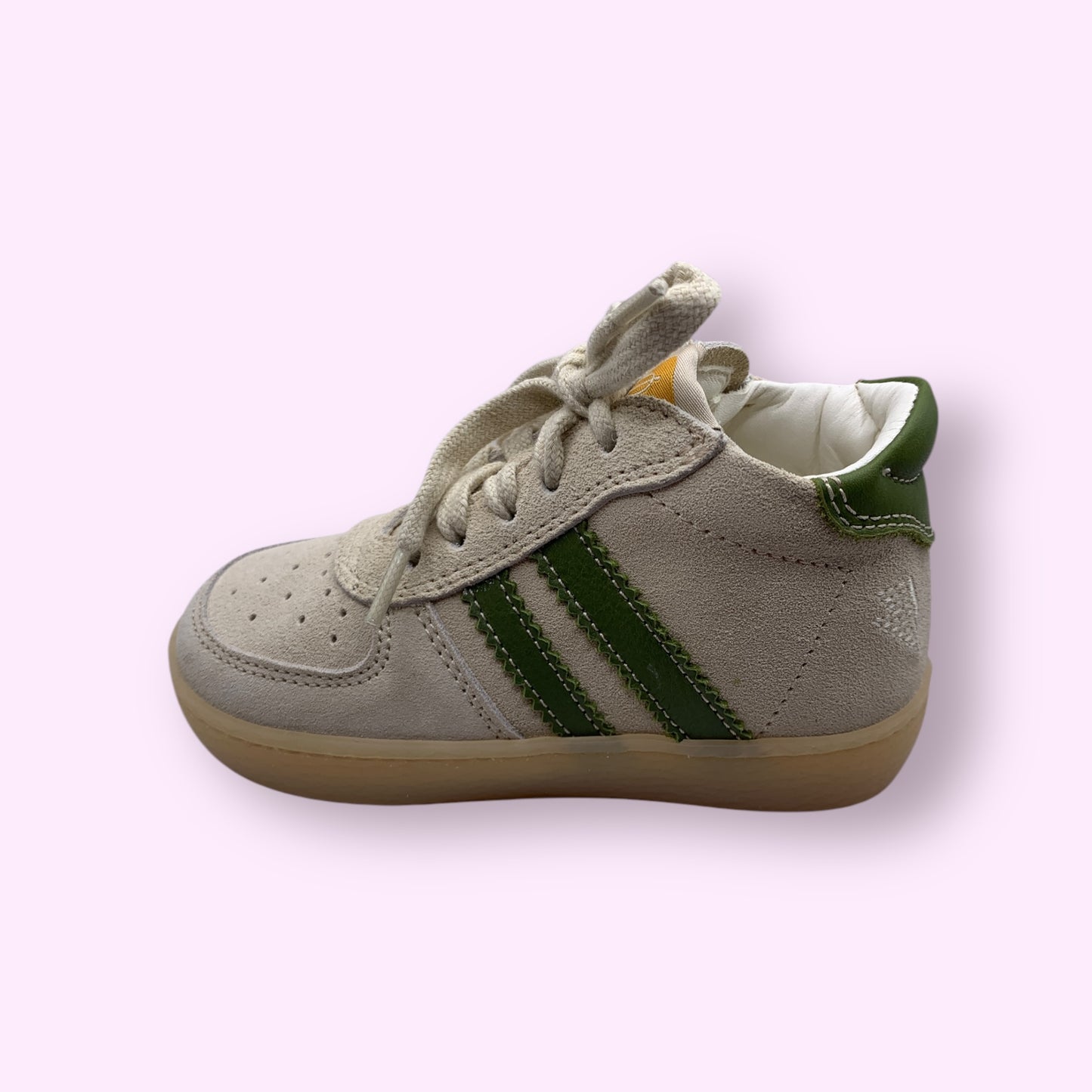 Ocra - sneaker beige strepen groen
