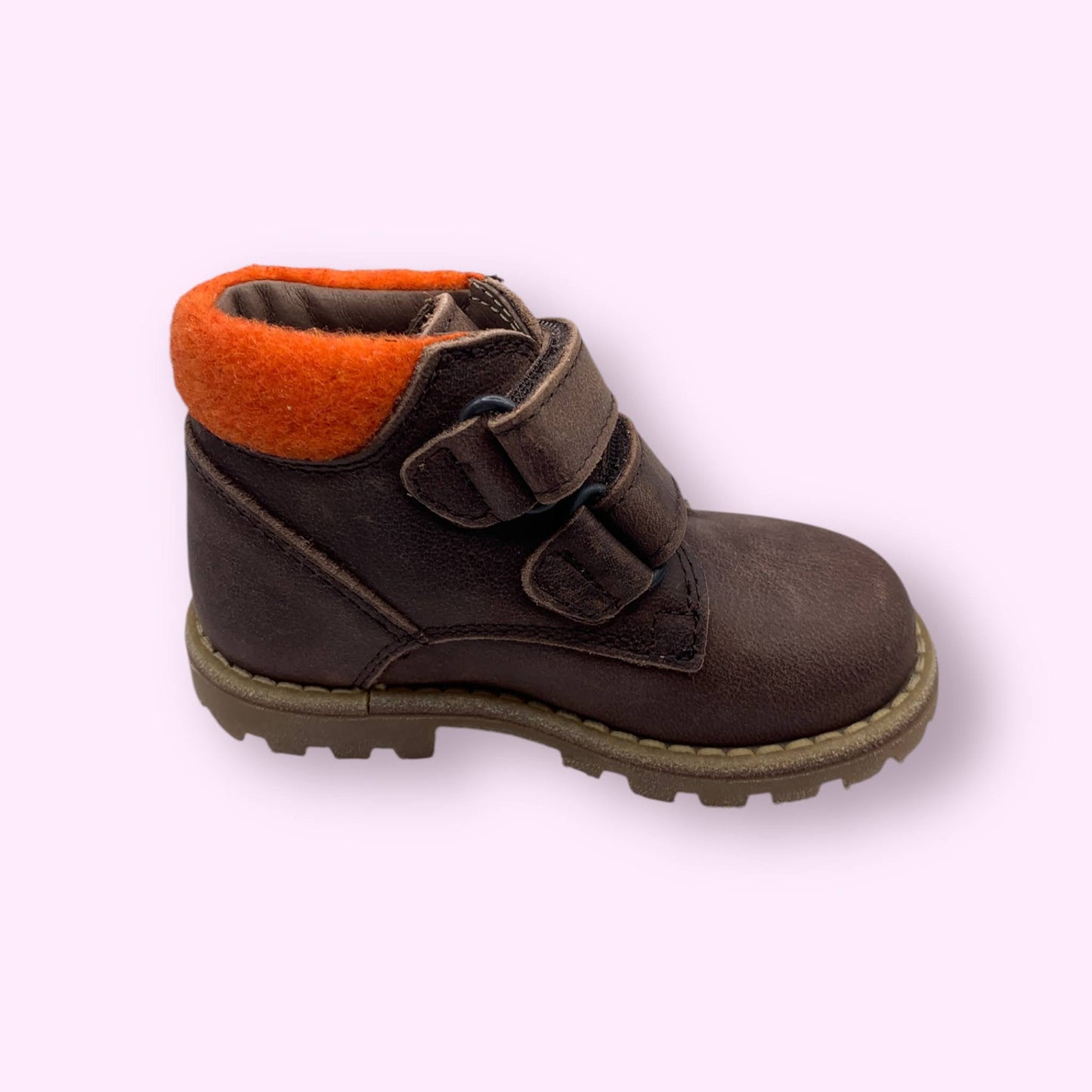 Poldino - botje velcro met oranje detail