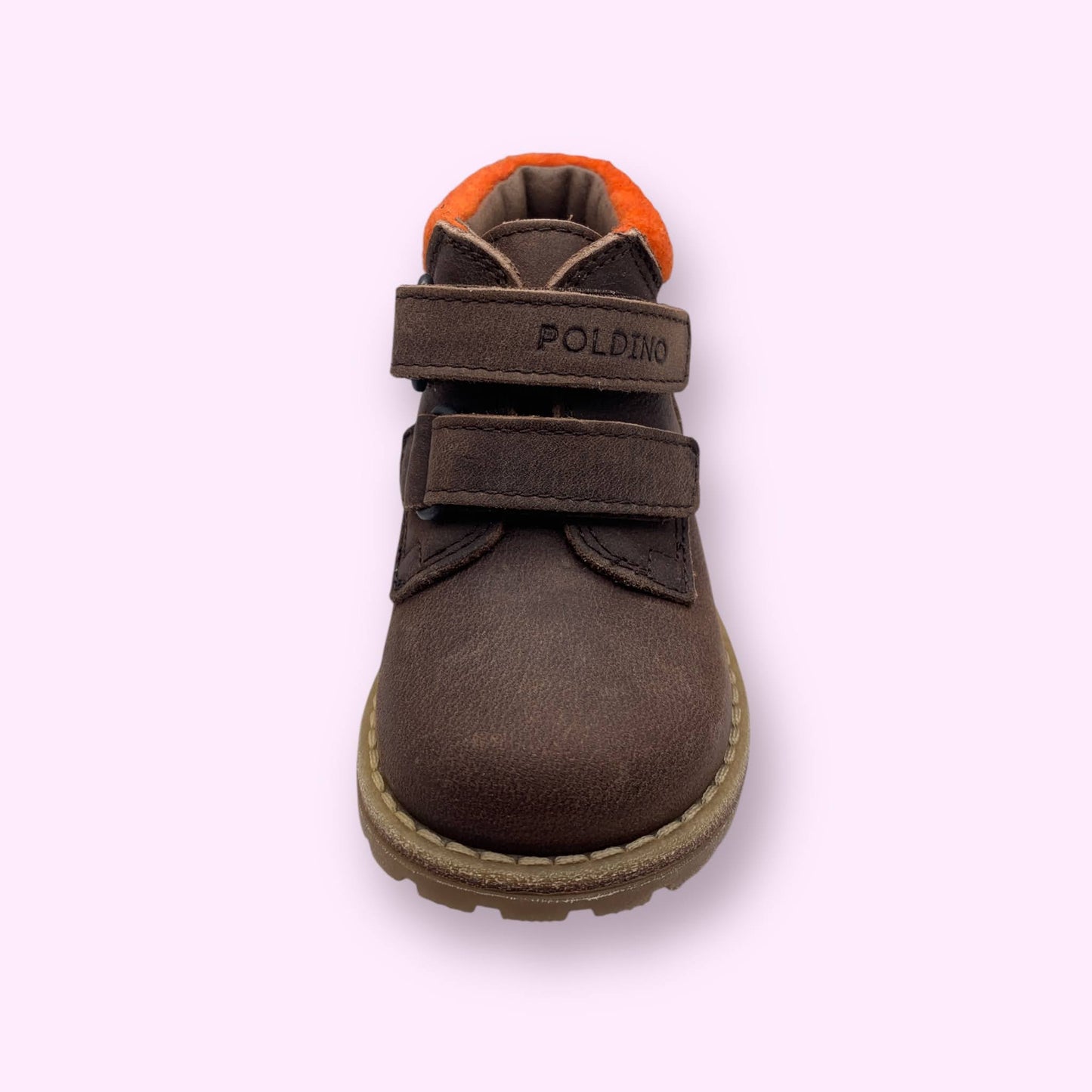 Poldino - botje velcro met oranje detail