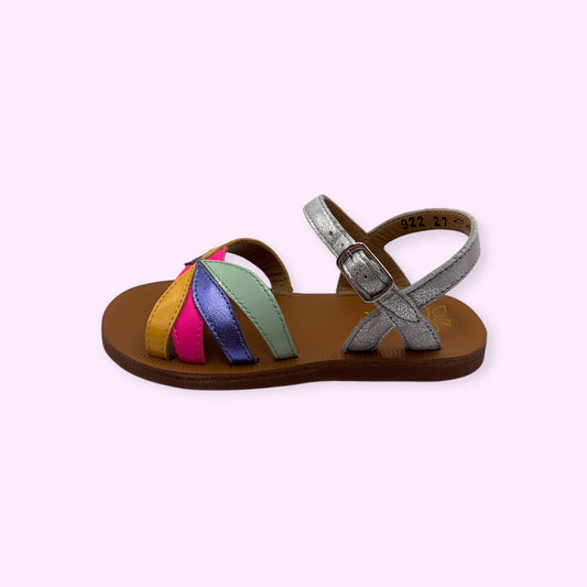 Pom d’Api - sandaal zilver multi