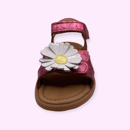 Bisgaard - sandaal roos bloem velcro