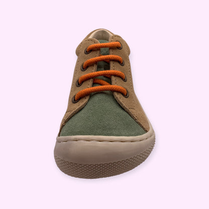 Naturino - cocoon barefoot blauw/groen oranje veters