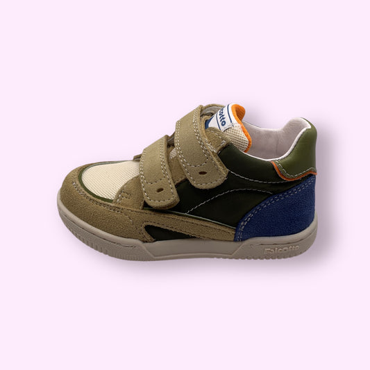Falcotto - sneaker blauw/beige velcro