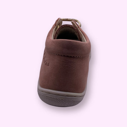 Naturino - flexibele veterschoen roos met glitterveters