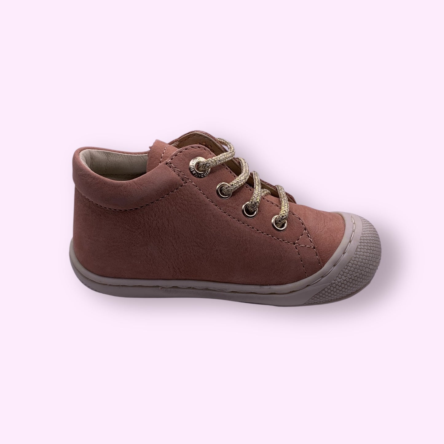 Naturino - flexibele veterschoen roos met glitterveters