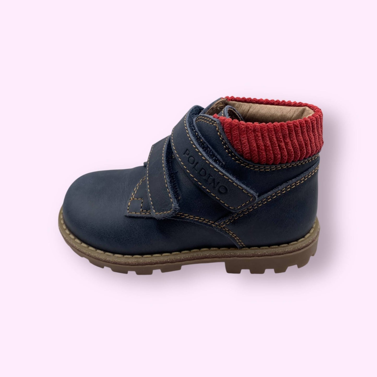 Poldino - blauwe velcro bottine