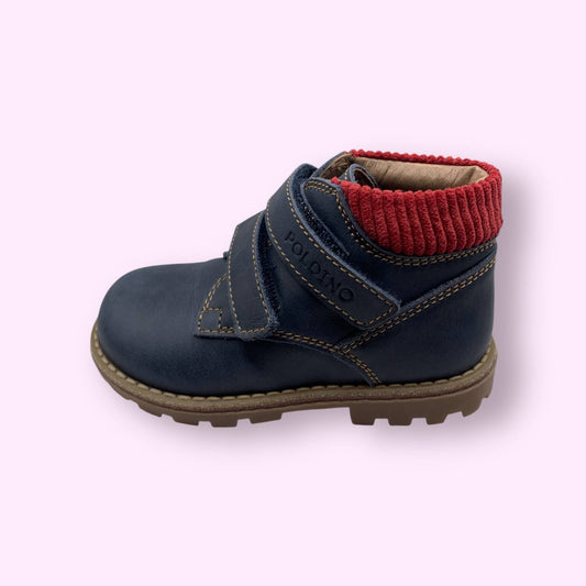 Poldino - blauwe velcro bottine
