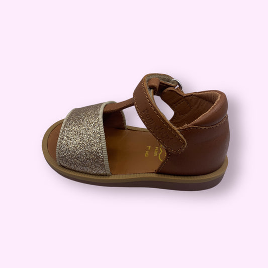 Pom d’Api- sandaal glitter goud