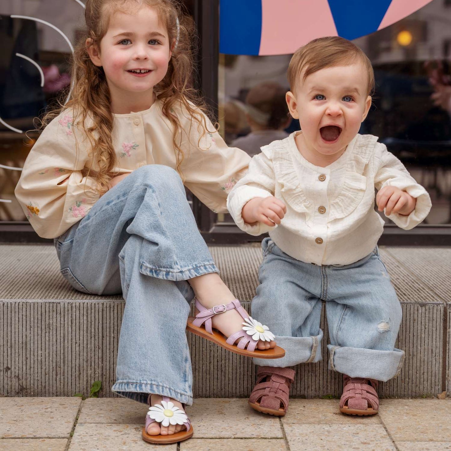 Pom dApi Sandaal Bloem Lila Sandaal Bisgaard paars velcro