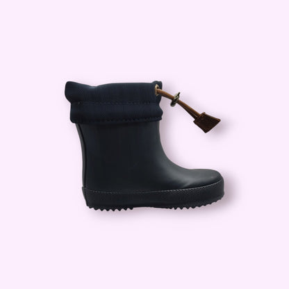 LOU kinderschoenen Bisgaard donkerblauwe rubberen kinderregenlaarzen met verstelbare sluiting en stevige profielzool