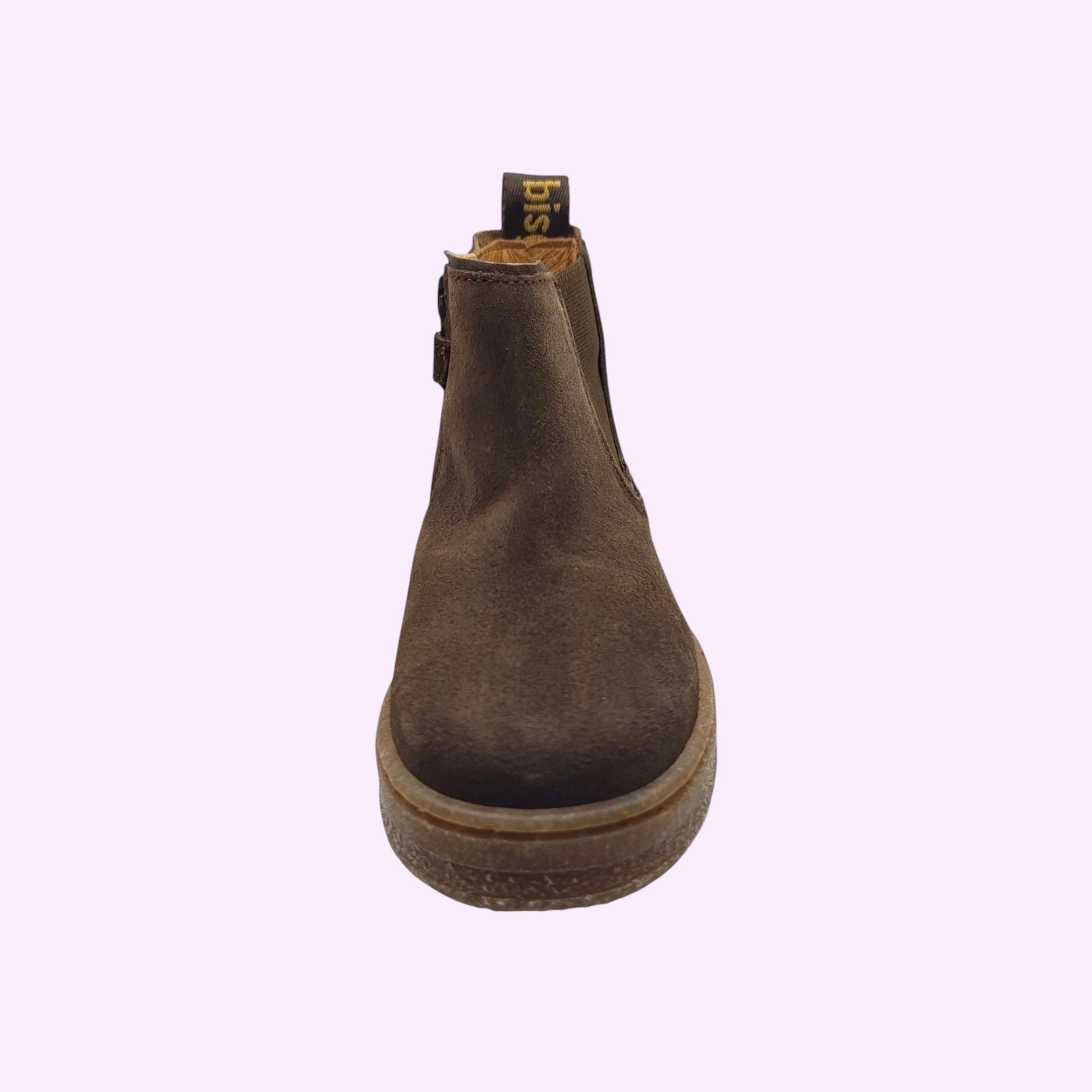 LOU kinderschoenen Bisgaard donkerbruine suède chelsea boots voor kinderen met elastische inzet en stevige zool