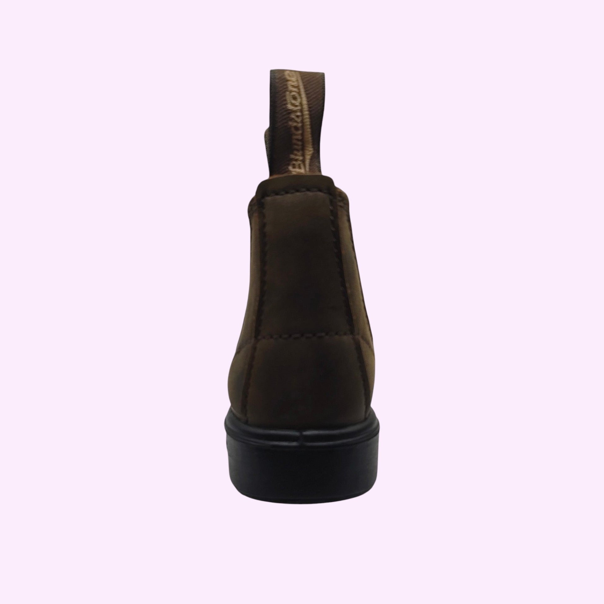 LOU kinderschoenen Blundstone chelsea boots voor kinderen in bruin leder met treklus, achteraanzicht
