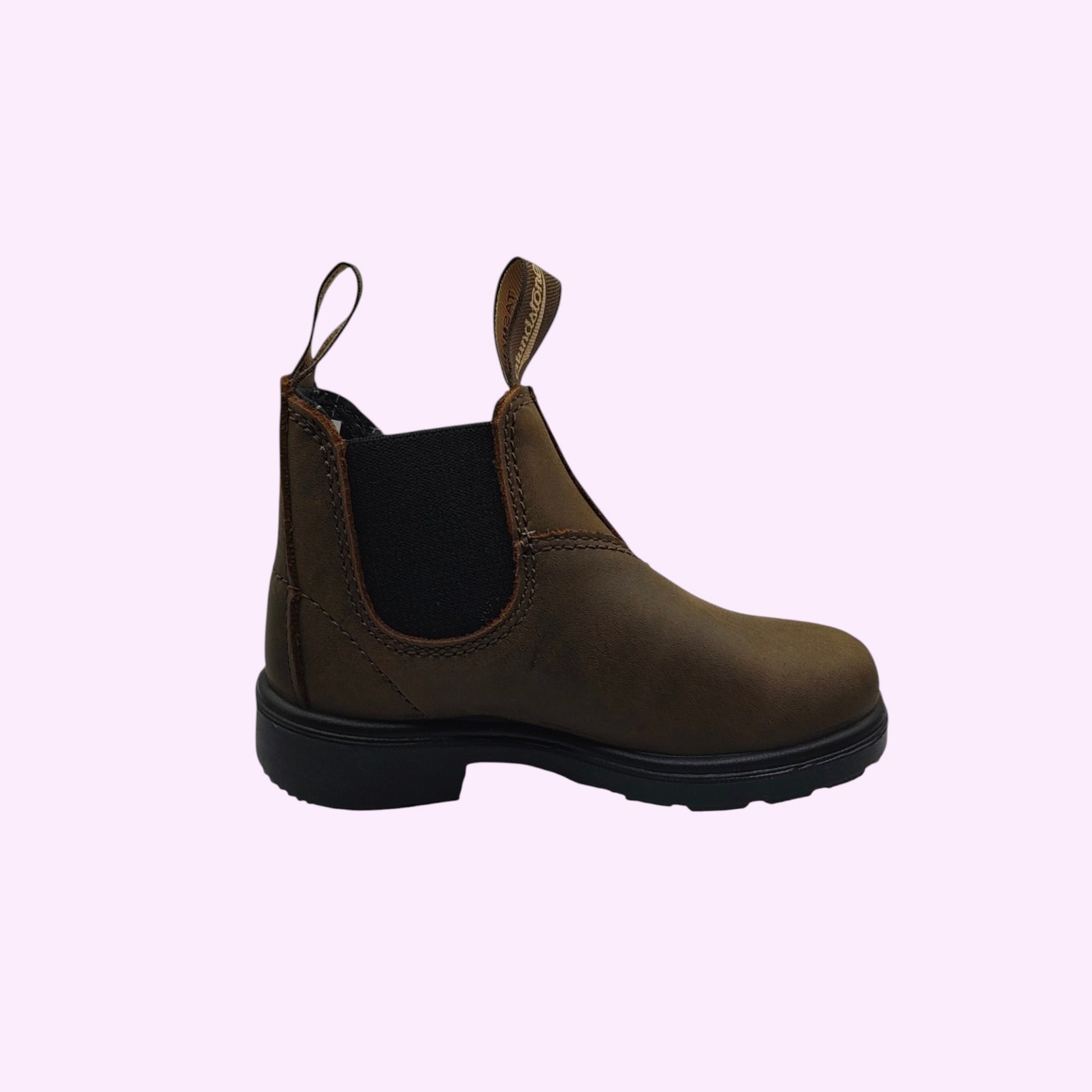 LOU kinderschoenen Blundstone chelsea boots voor kinderen in bruin leder met elastische zijpanelen en treklussen