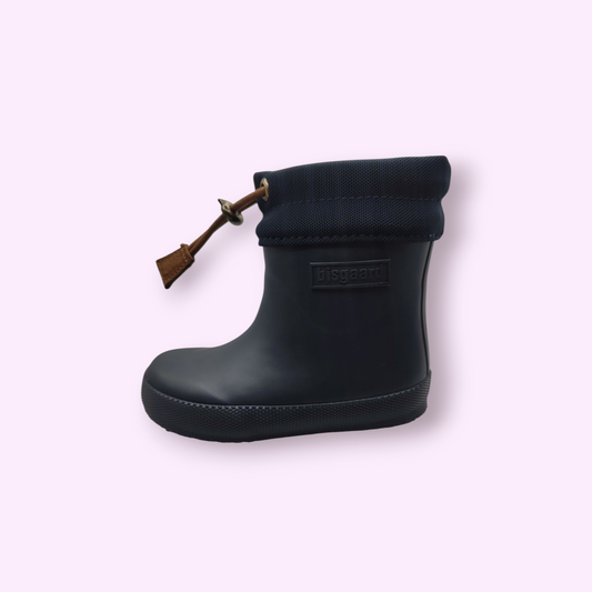 LOU kinderschoenen donkerblauwe Bisgaard rubberen regenlaarzen voor kinderen met verstelbare sluiting aan de bovenkant