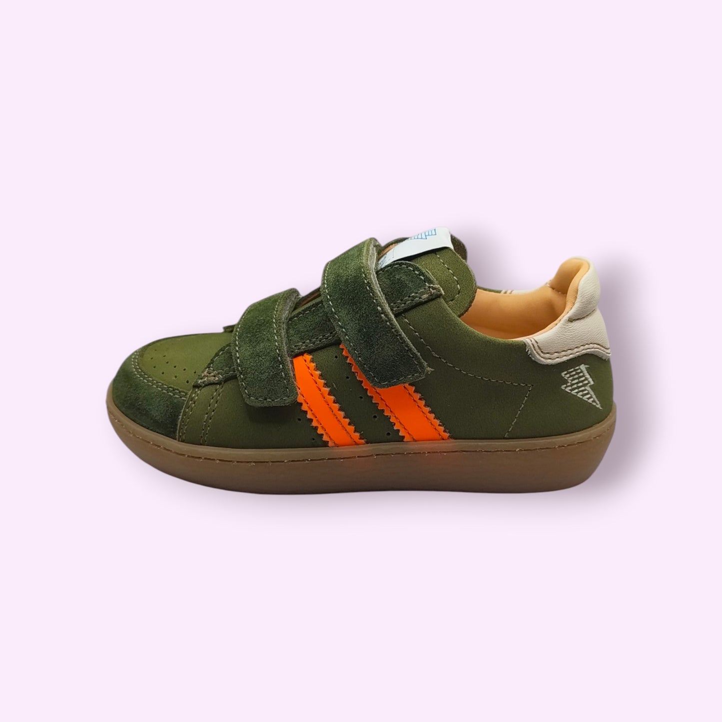 Ocra - sneaker groen oranje strepen velcro
