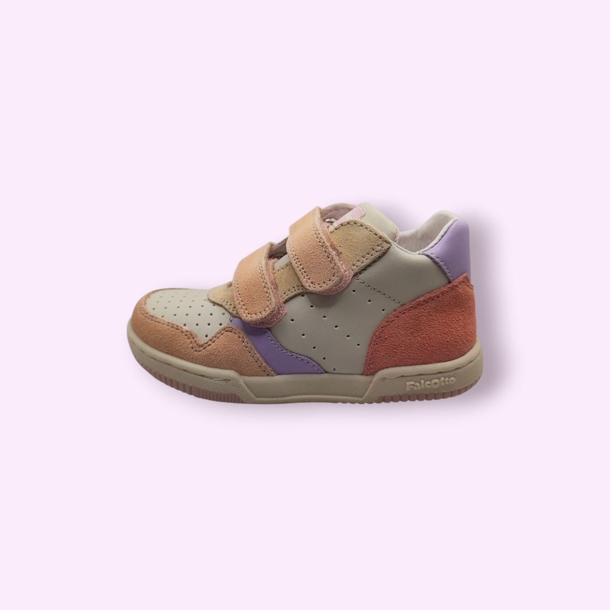 Falcotto - sneaker velcro roos, paars